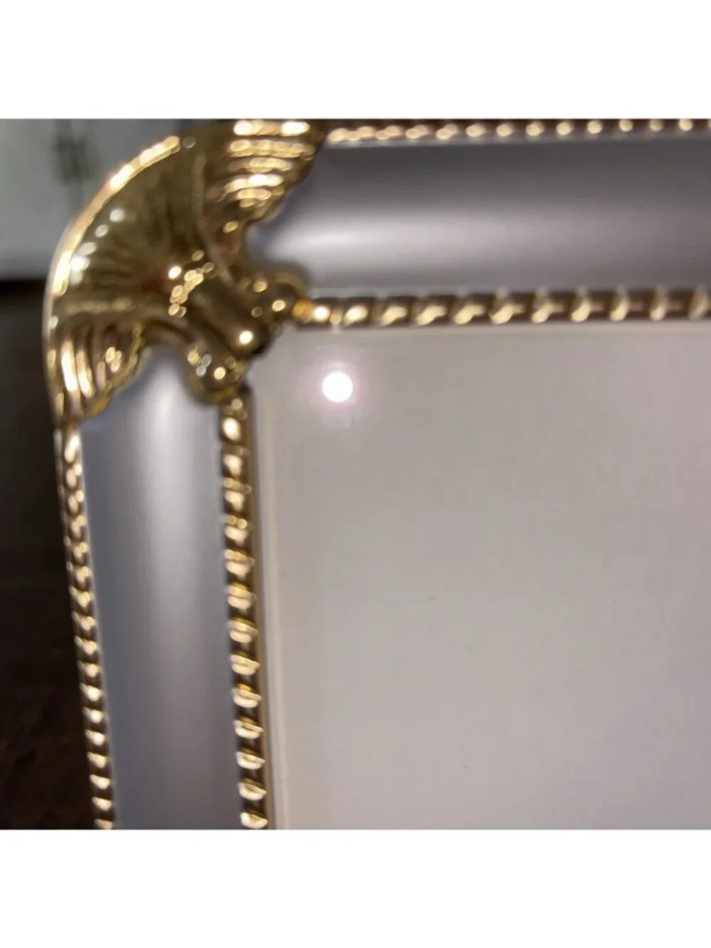 Vintage Elysees Polished Silver & Brass Scroll Frame for 5